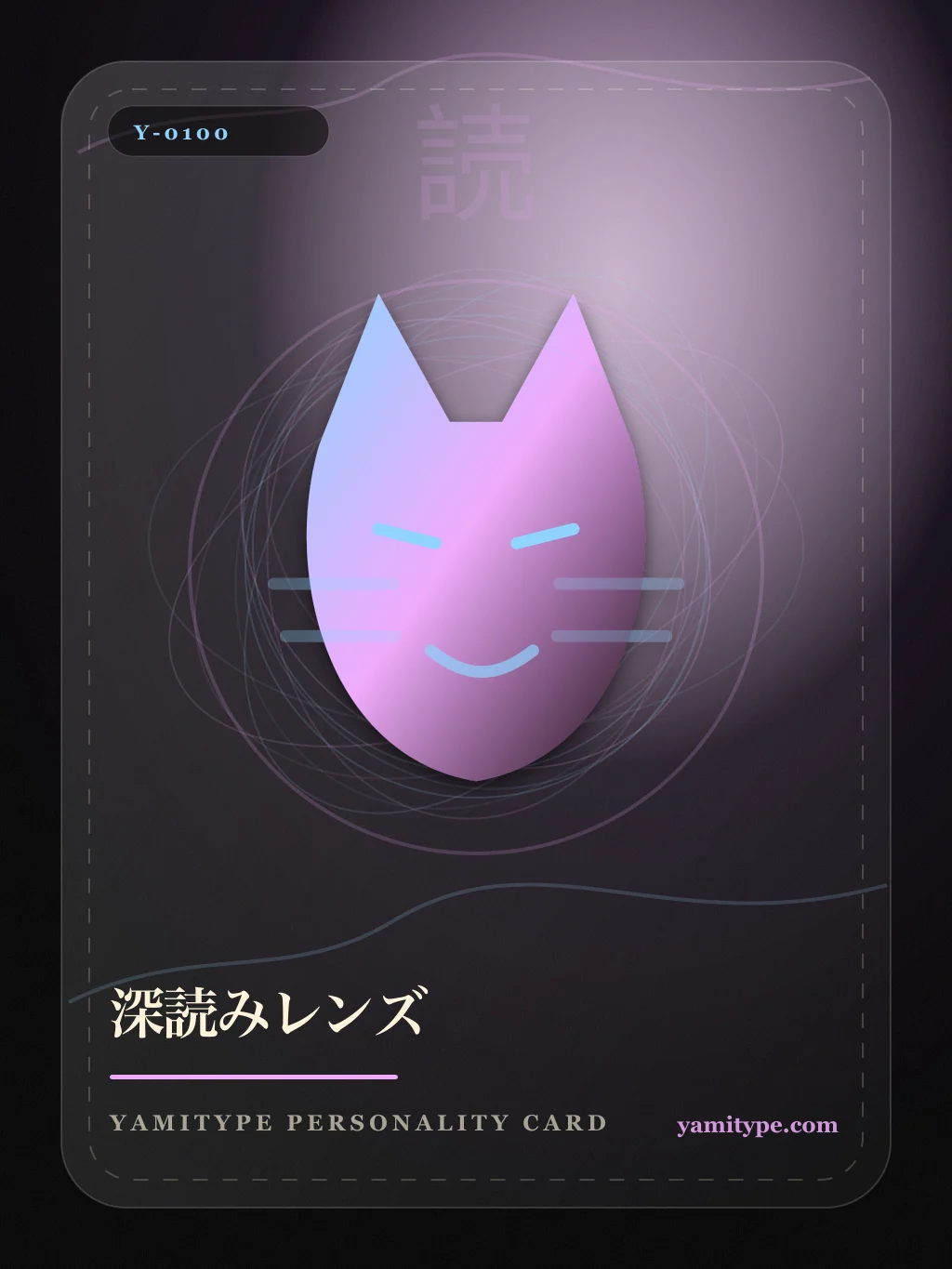 YamiType悪口診断 深読みレンズ の人格カードイラスト